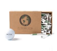 Green Swing 70mm White & Green Bamboo Golf Tees 30pcs 50pcs or 100pcs | Get The Perfect Height Everytime | Fully Recyclable Slide Box Packaging (50pcs)