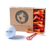 Green Swing Bamboo Golf Tees 70mm | Strong Sustainable Biodegradable | 30pcs (Orange)