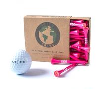 Green Swing Bamboo Golf Tees 70mm | Strong Sustainable Biodegradable | 30pcs (Pink)