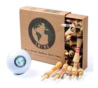 Green Swing Bamboo Golf Tees Mixed Sizes | Strong Sustainable Biodegradable | 30pcs