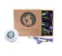Green Swing Special Edition 70mm & 38mm Bamboo Golf Tees | Strong Sustainable Biodegradable | 30pcs (Purple)