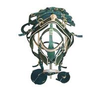 Green Synthetic Horse Harness Set - Adjustable Heavy Duty Driving Harness with Metal Hardware, Padded Breast Collar & Crupper - Comfortable & Durable for Cart, Carriage & Training 017 (Shetland)