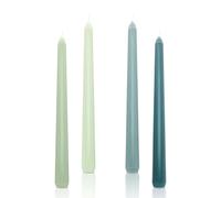 Green Tapered Candles, Gradient Dinner Candles, Non Drip Long Non Scented for Birthday Valentine's Day Hanukkah Christmas Halloween Home Decoration 4PCS