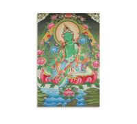 Green Tara Mother Goddess Tibetan Thangka Canvas Wall Art Poster Decorative Modern Home Print Picture Artworks Posters 24x36inch(60x90cm)