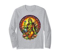 Green Tara Tibetan Buddhism Goddess Ancient Stained Glass Long Sleeve T-Shirt