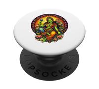 Green Tara Tibetan Buddhism Goddess Ancient Stained Glass PopSockets Adhesive PopGrip