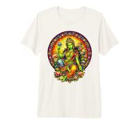 Green Tara Tibetan Buddhism Goddess Ancient Stained Glass Premium T-Shirt