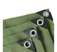 Green Tarp 1x1m 2x2m 3x3m 4x4m 5x5m Canvas Tarpaulin Sheet, Multipurpose Tarps with Eyelets for Reinforced of Roofs, Outdoor Camping(3x3m(9.8ftx9.8ft))