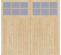 Green & Taylor 1981 X 2135 X 44mm Side Hung Solid Pine Timber Single Glazed Garage Doors With Flemish Glass