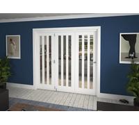 Green & Taylor Aston White Clear Glass Roomfold Internal Bi-Folding Doorset - 2133 X 2060 X 133mm (Wxhxt)
