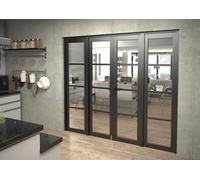 Green & Taylor Black Shaker 4 Lite Clear Glass Internal French Door Set - 2228 X 2021 X 133mm (Wxhxt)