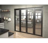 Green & Taylor Black Shaker 4 Lite Clear Glass Internal French Door Set - 2306 X 2021 X 133mm (Wxhxt)