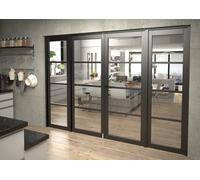 Green & Taylor Black Shaker 4 Lite Clear Glass Internal French Door Set - 2838 X 2021 X 133mm (Wxhxt)
