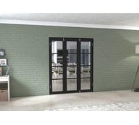 Green & Taylor Black Shaker 4 Lite Clear Glass - Prefinished Internal French Folding Doorset - 1682 X 2031 X 108mm (Wxhxt)