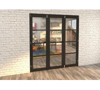 Green & Taylor Black Shaker 4 Lite Clear Glass - Prefinished Internal French Folding Doorset - 1800 X 2031 X 108mm (Wxhxt)
