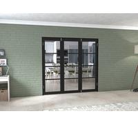 Green & Taylor Black Shaker 4 Lite Clear Glass - Prefinished Internal French Folding Doorset - 2142 X 2031 X 108mm (Wxhxt)