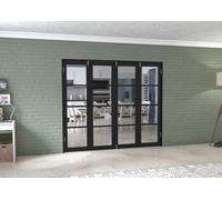 Green & Taylor Black Shaker 4 Lite Clear Glass - Prefinished Internal French Folding Doorset - 2374 X 2031 X 108mm (Wxhxt)