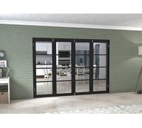 Green & Taylor Black Shaker 4 Lite Clear Glass - Prefinished Internal French Folding Doorset - 2826 X 2031 X 108mm (Wxhxt)