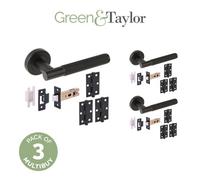 Green & Taylor Blakeney Internal Door Handle Pack - Matt Black - Bundle Of 3