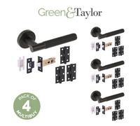 Green & Taylor Blakeney Internal Door Handle Pack - Matt Black - Bundle Of 4