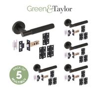 Green & Taylor Blakeney Internal Door Handle Pack - Matt Black - Bundle Of 5