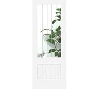 Green & Taylor Cottage Deluxe White 2Xg Clear Glass With Frosted Lines - Prefinished Internal Door