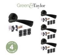 Green & Taylor Holme Internal Door Handle Pack - Matt Black - Bundle Of 4