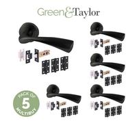 Green & Taylor Holme Internal Door Handle Pack - Matt Black - Bundle Of 5