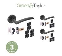 Green & Taylor Hunstanton Internal Door Handle Pack - Matt Black - Bundle Of 3