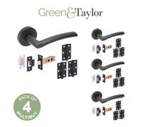 Green & Taylor Hunstanton Internal Door Handle Pack - Matt Black - Bundle Of 4