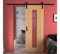 Green & Taylor Oak 7 Panel 1 Lite Clear Glass - Prefinished Internal Sliding Barn Door