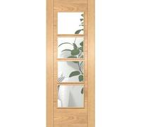 Green & Taylor Oak Ladder 4 Lite Clear Glass Fd30 Fire Door