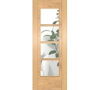 Green & Taylor Oak Ladder 4 Lite Clear Glass Fd30 Fire Door