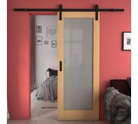 Green & Taylor Oak Shaker 1 Lite Frosted Glass Internal Sliding Barn Door