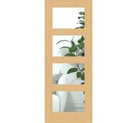 Green & Taylor Oak Shaker 4 Lite Clear Glass Fd30 Fire Door
