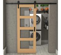 Green & Taylor Oak Shaker 4 Lite Clear Glass - Prefinished Internal Sliding Barn Door
