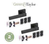 Green & Taylor Sandringham Internal Door Handle Pack - Matt Black - Bundle Of 2