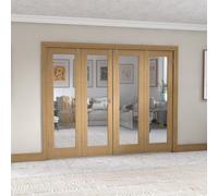 Green & Taylor Shaker Oak 1 Lite Clear Glass - Prefinished Internal French Folding Doorset - 2524 X 2031 X 108mm (Wxhxt)