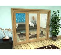 Green & Taylor Shaker Oak 1 Lite Clear Glass - Prefinished Roomfold Internal Bi-Folding Doorset - 2361 X 2060 X 133mm (Wxhxt)