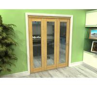 Green & Taylor Shaker Oak 1 Lite Clear Glass Roomfold Internal Bi-Folding Doorset - 1674 X 2060 X 133mm (Wxhxt)