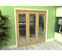 Green & Taylor Shaker Oak 1 Lite Clear Glass Roomfold Internal Bi-Folding Doorset - 1905 X 2060 X 133mm (Wxhxt)