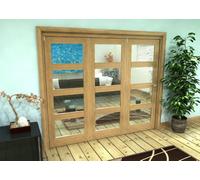 Green & Taylor Shaker Oak 4 Lite Clear Glass - Prefinished Roomfold Internal Bi-Folding Doorset - 2361 X 2060 X 133mm (Wxhxt)