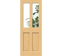 Green & Taylor Traditional Oak 2 Lite Clear Glass Fd30 Fire Door