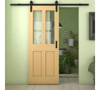 Green & Taylor Traditional Oak 2 Lite Clear Glass Internal Sliding Barn Door