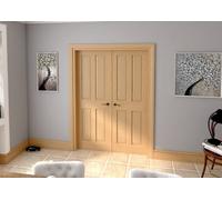 Green & Taylor Traditional Oak 4 Panel Internal French Door Set - 1428 X 2021 X 133mm (Wxhxt)