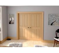 Green & Taylor Traditional Oak 4 Panel Internal French Door Set - 1732 X 2021 X 133mm (Wxhxt)