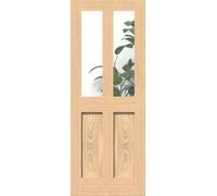 Green & Taylor Victorian Oak Shaker 2 Lite Clear Glass Internal Door