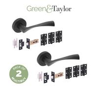 Green & Taylor Wells Internal Door Handle Pack - Matt Black - Bundle Of 2