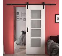 Green & Taylor White Ladder 4 Lite Frosted Glass - Prefinished Internal Sliding Barn Door