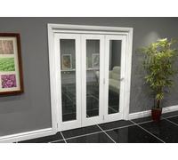 Green & Taylor White Primed Shaker 1 Lite Clear Glass Roomfold Internal Bi-Folding Doorset - 1674 X 2060 X 133mm (Wxhxt)